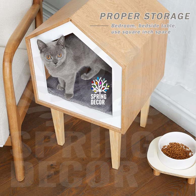 Cat House Modern Nightstand Pet House Cat bed Cat Crate Wood Cat Hoouse Peet House CTH02g