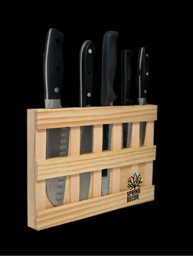 Wooden Knife Holder, 5 Slot Types, Waall iiMounted Knife Rack