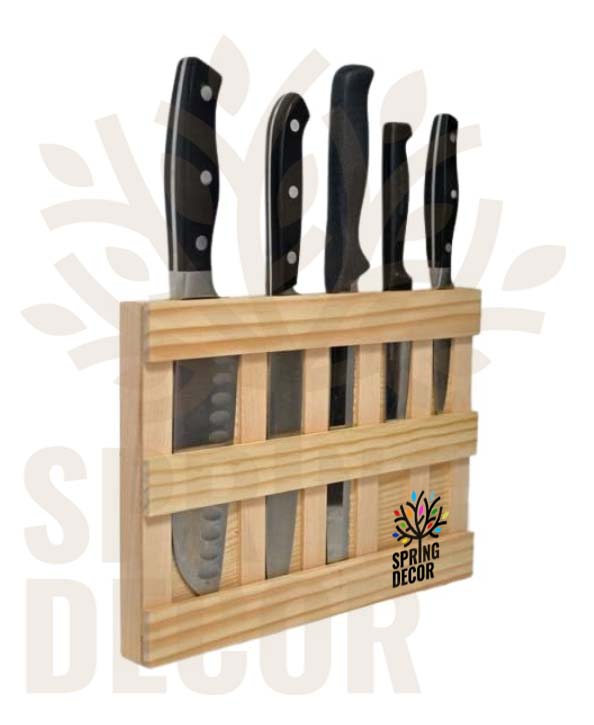 Wooden Knife Holder, 5 Slot Types, Wall Mounted Knife Rack1