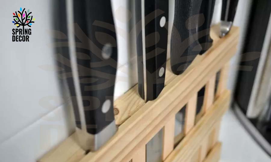 Wooden Knife Holder, 5 Slot Types, Wall iiMounted Knife Rack